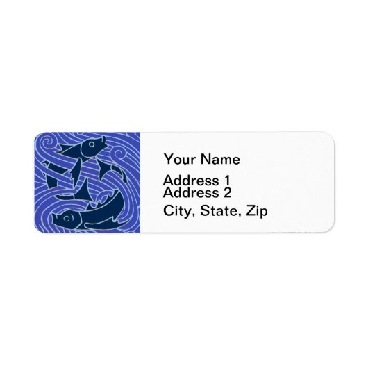 Vis Vet Zwemend Ocean Blue Vist Etiket (Voorkant)