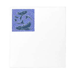 Vis Vet Zwemend Ocean Blue Vist Notitieblok