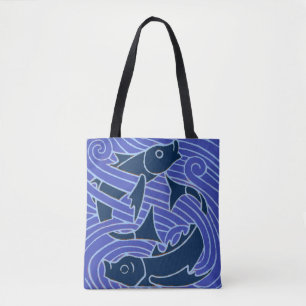 Vis Vet Zwemend Ocean Blue Vist Tote Bag