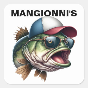 VIS VIERKANTE STICKER