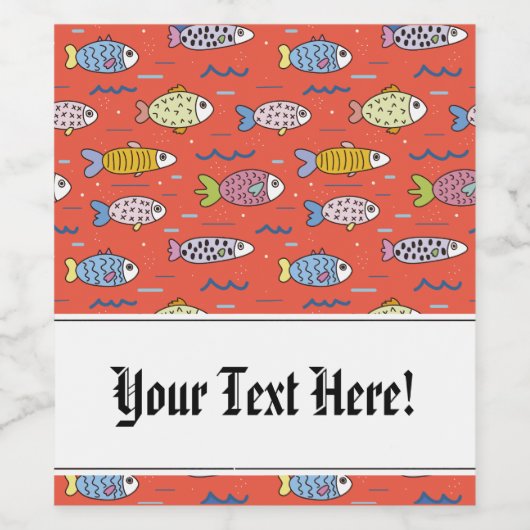 Vis, vis, vis! wijn etiket (Enkel label)