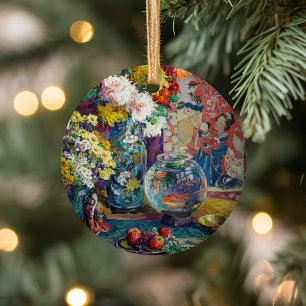 Vis, Vruchten en Bloemen Kathryn E. Cherry Keramisch Ornament
