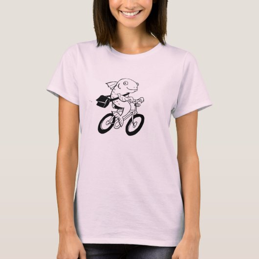 Vis zonder fiets t-shirt (Voorkant)