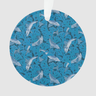 Vis Zwemmen Zeewier Koraal Blauw  Classic Ornament