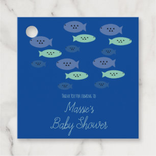 Vis Zwemmend Aquarium Blauw Baby Shower Bedankt Bedankjes Labels