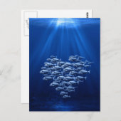 vis zwerft onder water hart briefkaart (Voorkant / Achterkant)