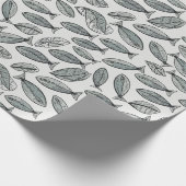 visachtige bladeren cadeaupapier (Hoek)