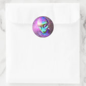Visage Alien dans un autocollant circulaire Sky Cl (Sac)