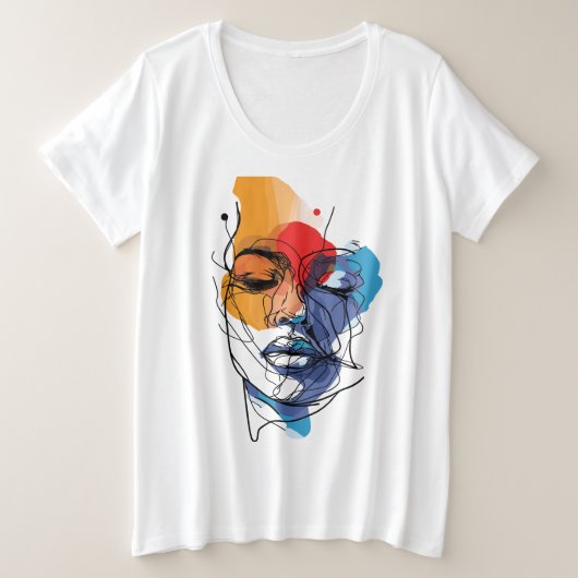 Visage artistique abstrait en lignes fluides (Design devant)