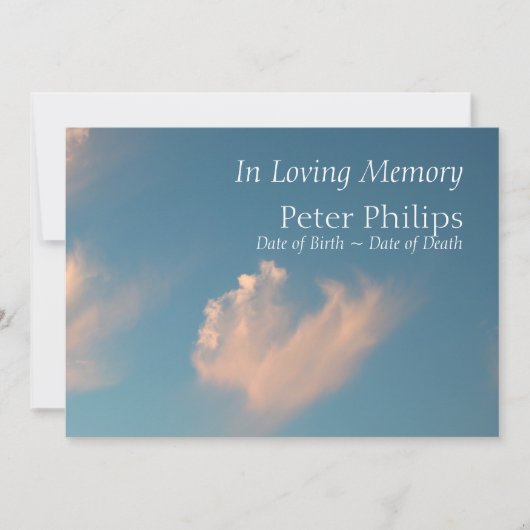 Visage Cloud 2 Faire-part funéraire Invitation (Devant)