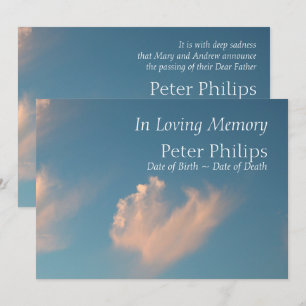 Visage Cloud 2 Faire-part funéraire Invitation