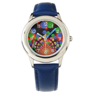 Visage coloré Joyeux Visage Spiral Enfants Montre