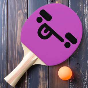 Visage Confus Vilain Raquette de Ping Pong Violett