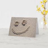 Visage dans la carte de voeux de sable (Fleur jaune)