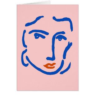 Visage dans le bleu, style de Matisse