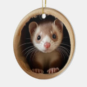 Visage de bébé Ferret - Ornement de doux furets (Gauche)