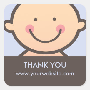 Visage de bébé - Stickers personnalisés bleus et B