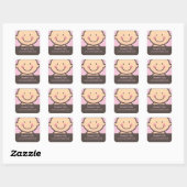 Visage de bébé - Stickers personnalisés rose et Br (Feuille)
