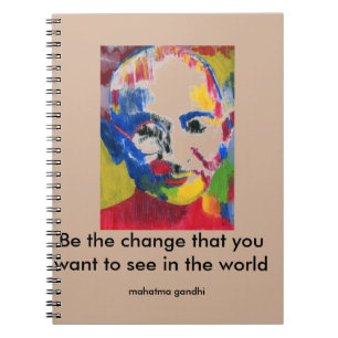 Visage de carnet de Mahatma Gandhi de couleurs