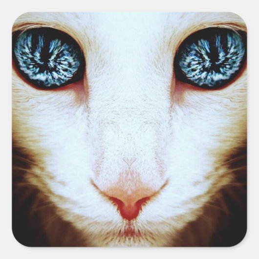 visage de chat alien - autocollants (Devant)