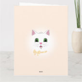 Visage de Chat Heureux sur Carte d'Anniversaire Be (Dos)