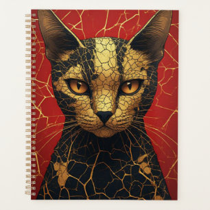 Visage de Chat Mystique avec Lignes de Fracture Do