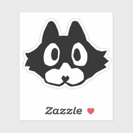 Visage de chaton - _abri_ Sticker en vinyle (Feuille)