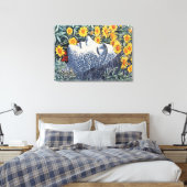 Visage de femme rêveuse fait de fleurs Impression  (Insitu(Chambre))