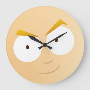 Visage de garçon d'Anime - grande horloge ronde