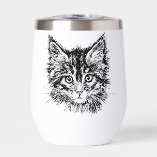 Visage de Kitten noir et blanc
