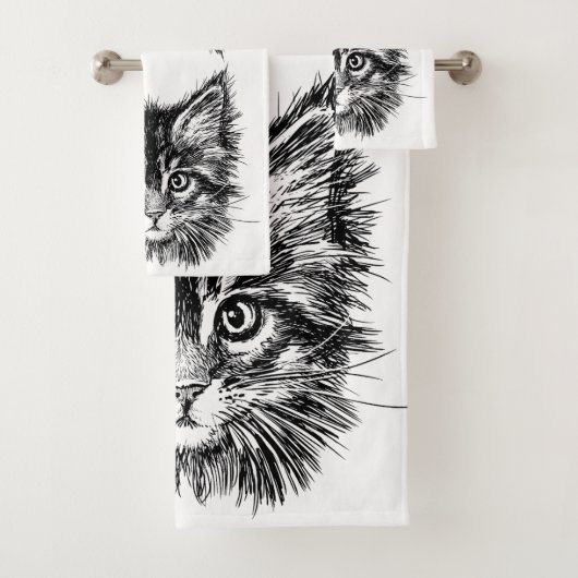 Visage de Kitten noir et blanc (En situation)