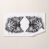 Visage de Kitten noir et blanc (Serviette à main)