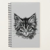 Visage de Kitten noir et blanc sur gris (Devant)