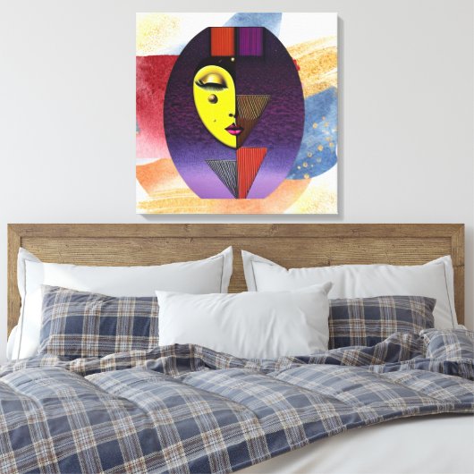"Visage de la femme" Mur d'art Abstrait sur toile (Insitu(Chambre))