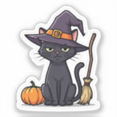 Visage de la sorcière de repos - Sticker Halloween (Recto)