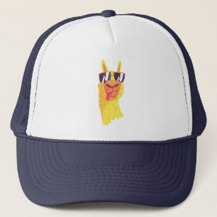 Visage de lama drôle avec lunettes Casquette de ca