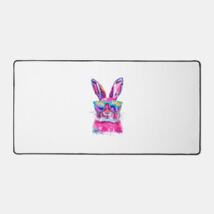 Visage de lapin avec lunettes Tie Dye Joyeuse fête