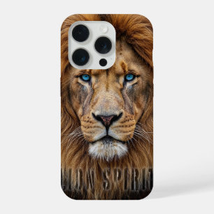Visage de lion majestueux aux yeux bleus Faune A
