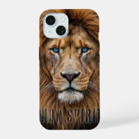Visage de lion majestueux aux yeux bleus | Faune A