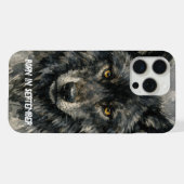 Visage de Loup Noir – Mois de Naissance Février Aq (Verso Horizontal)