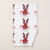 Visage de renne de Noël (Serviette à main)