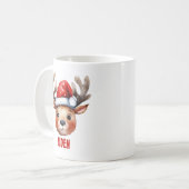 Visage de rennes mignonette Xmas Mug personnalisé (Devant gauche)