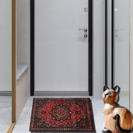 Visage de tapis persan en champ teinté rose