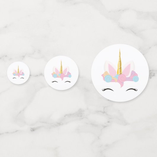 Visage et nom de la licorne | Confettis (Devant)