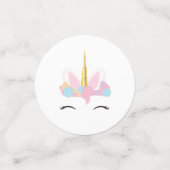 Visage et nom de la licorne | Confettis (Petit recto)