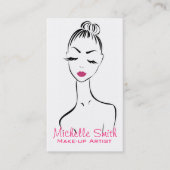 Visage femme maquillage artiste design carte de vi (Devant)