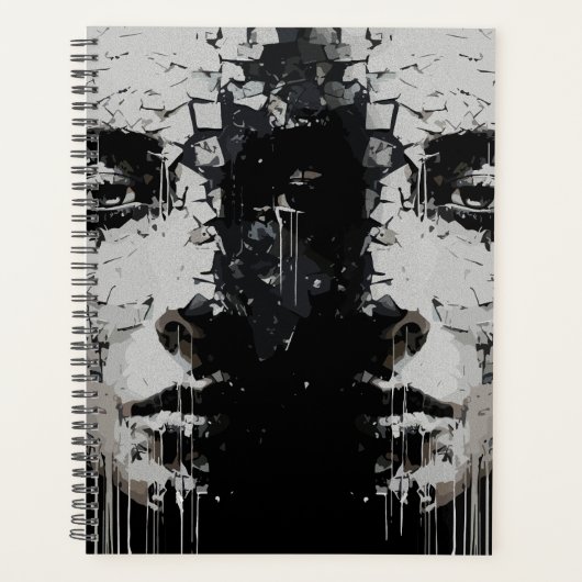 Visage fragmenté : Expression abstraite sombre (Devant)