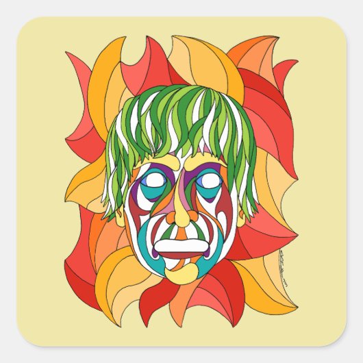 Visage Grimace Vierkante Sticker (Voorkant)