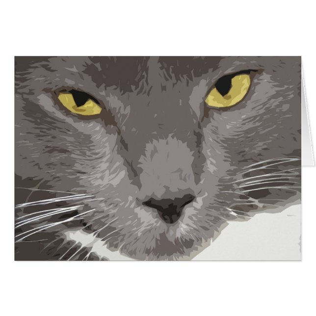 Visage gris artistique de chat (Devant horizontal)