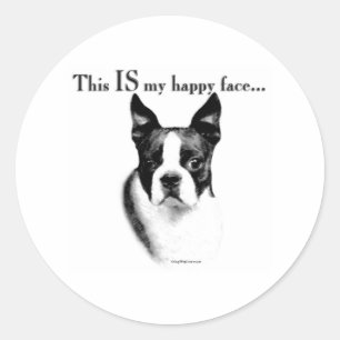 Visage heureux de Boston Terrier - autocollant
